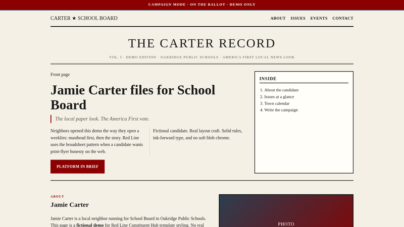 Broadsheet template preview