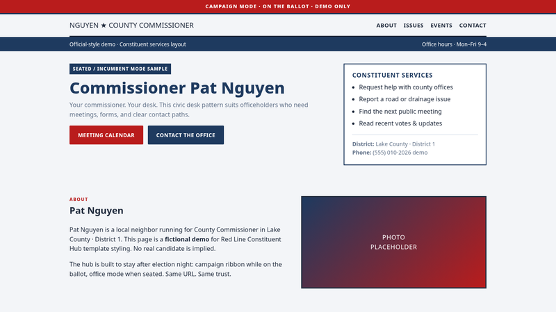 Civic Desk template preview